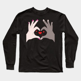 Hands Making Heart Shape Love Sign Language Valentine's Day Long Sleeve T-Shirt